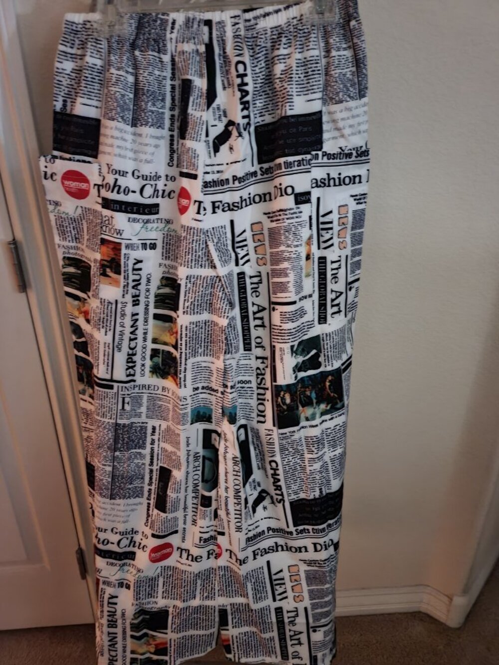 Newspaper Print Pants